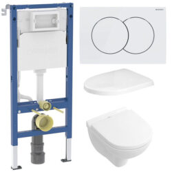 Komplet toiletpakke m/ V&B vægtoilet, toiletsæde med softclose og Geberit cisterne