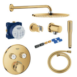 Grohe Grohtherm SmartControl 310 brusesæt til indbygning i poleret cool sunrise - messing
