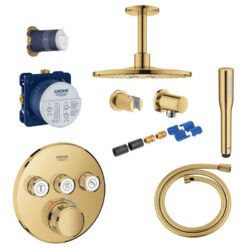 Grohe Grohtherm SmartControl 310 til indbygning til loft i messing poleret cool sunrise