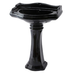 Lavabo Retro 69 Porcelænshåndvask m/piedestal, Blank sort
