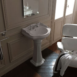 Lavabo Retro 55 porcelænshåndvask m/piedestal, Hvid