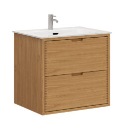 Fingertappet snedkermøbel olieret eg 60 cm med 2 skuffer uden bordplade