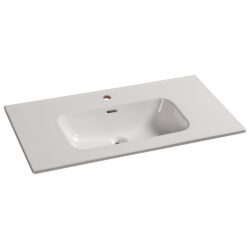 Porcelænsvask 46x91 cm i hvid med hanehul