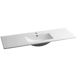 Porcelænsvask 46x141 cm i hvid med hanehul