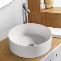 Krypton rund porcelænsvask i hvid Ø36cm