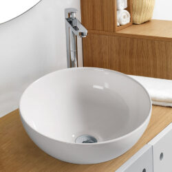 Krypton rund porcelænsvask i hvid Ø40cm