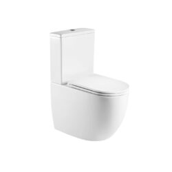 Krypton Forma New gulvstående toilet uden skyllekant med Aqua flush i hvid og soft-close sæde m/Quick-release