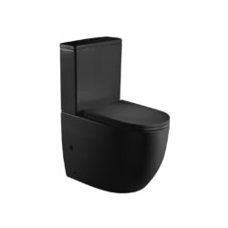 Krypton Forma gulvstående toilet uden skyllekant med Aqua flush i sort og soft-close sæde m/Quick-release