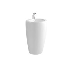 Krypton Skagen pedestal vask i hvid porcelæn med hanehul og overløb 550x515x850mm