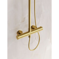 Termostatbatteri Krypton til brus i børstet messing