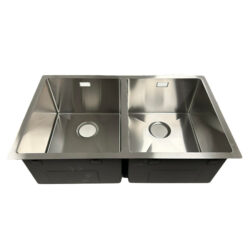 Krypton Ravon 812 Steel dobbelt køkkenvask i rustfrit stål 812x482x254mm