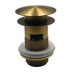 Bundventil push-up 1.1/4" i børstet messing med overløb
