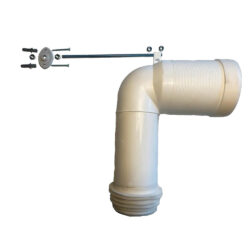 Lavabo SW-tilslutningsrør 90° plast hvid