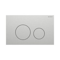 Geberit Sigma40 betjeningsplade, rund, dobbeltskyl - Børstet rustfrit stål, Easy-to-Clean-belagt