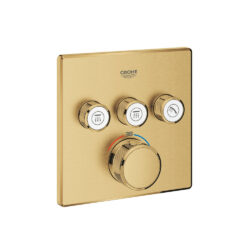 Grohe Grohtherm SmartControl CUBE Termostat til indbygning med tre ventiler i børstet cool sunrise