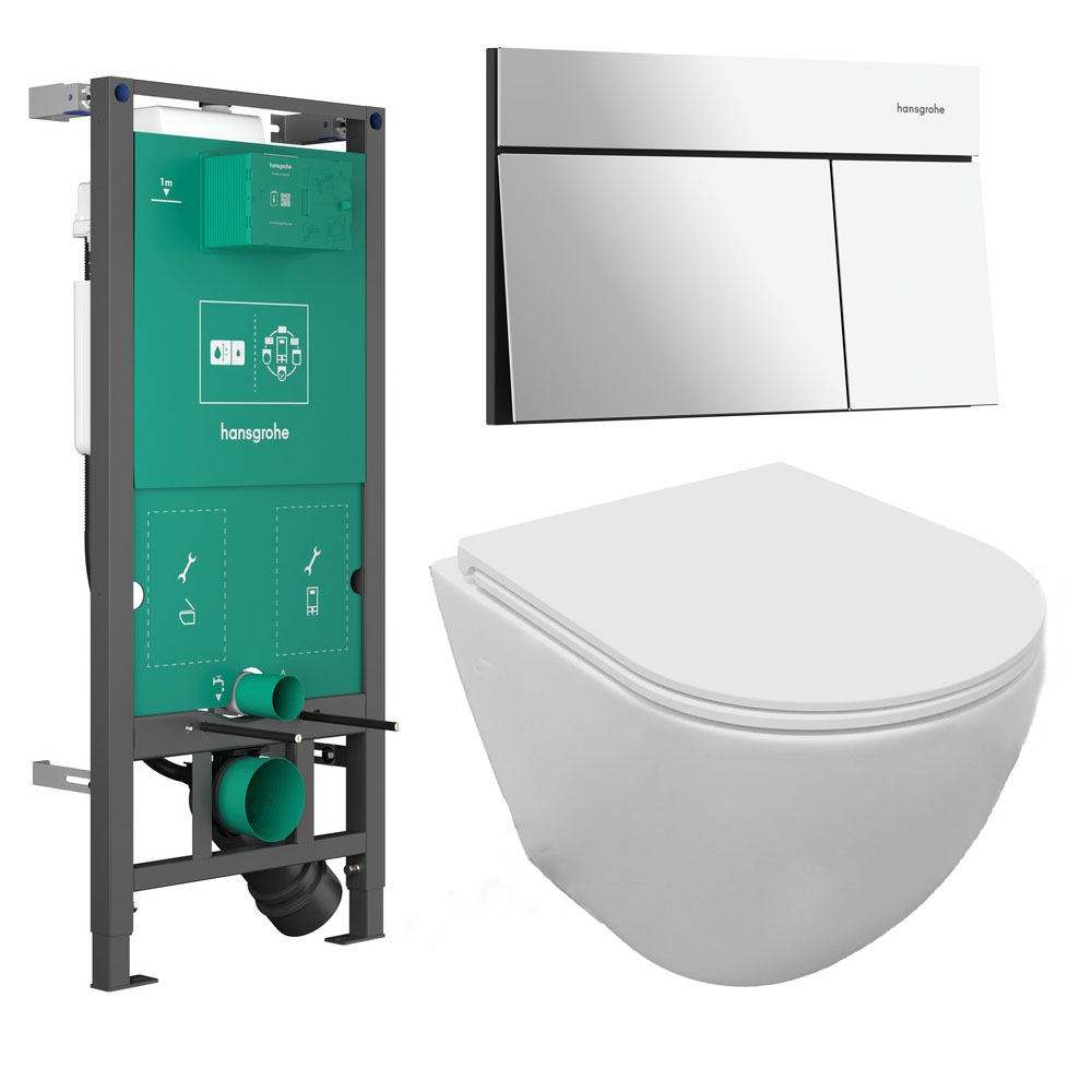 komplet-toiletpakke-med-aqua-flush-vaegtoilet-toiletsaede-med-softclose-og-hansgrohe-cisterne-med-trykknap-i-krom