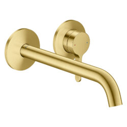 Hansgrohe AXOR One 1-grebs håndvaskarmatur til 2-huls indbygning i væg og 220 mm tud i børstet messing PVD